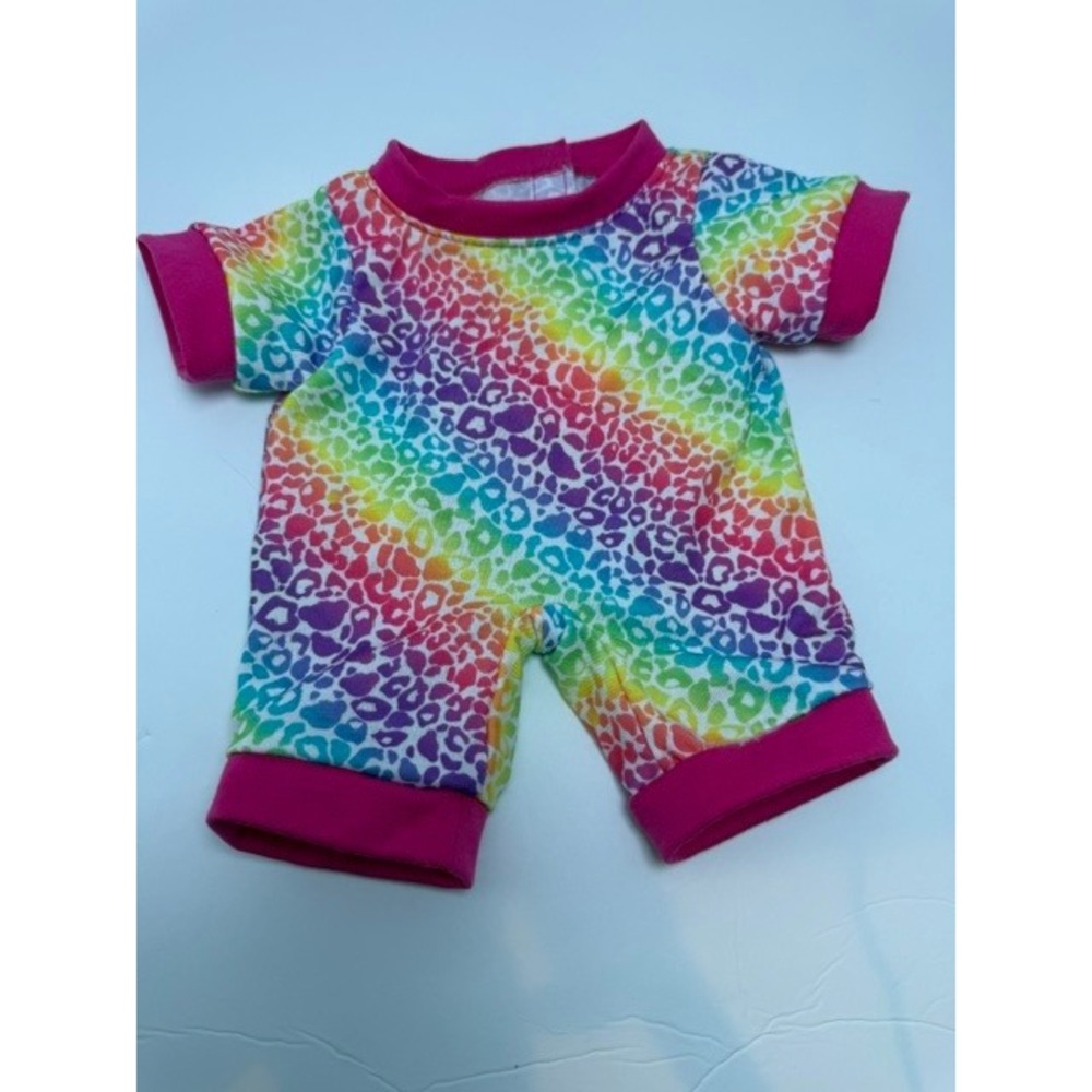 Build-A-Bear Lisa Frank Workshop Rainbow Leopard Print sleeper onesie 04/22